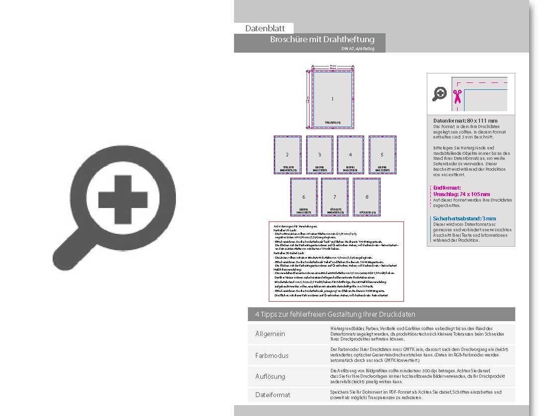 Product Bild brosch__re_mit_drahtheftung__endformat_din_a7__88-seitig