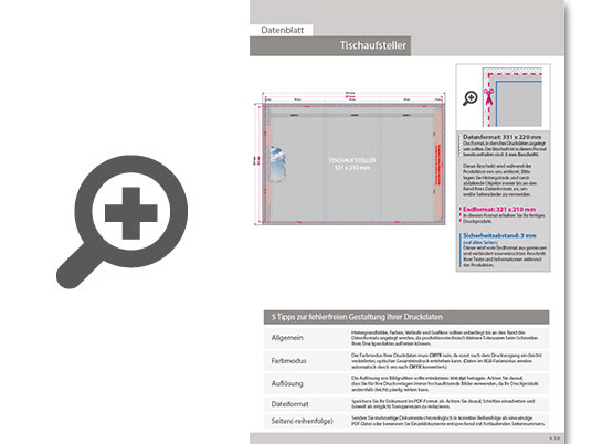Product Bild aufsteller_prisma_klein_mit_mattfolie_kaschiert