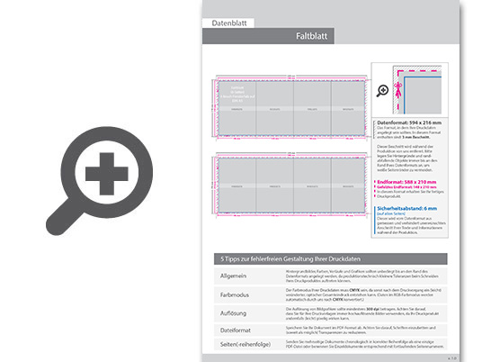 Product Bild hochglanz-uv-lack_faltblatt__gefalzt_auf_din_a5__vertikaler_3-bruch_fensterfalz__8-seitig