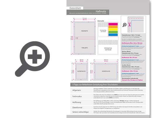 Product Bild haftnotizen-set_50_blatt_mit_kunststoffmarkern_und_bedrucktem_inhalt_und_softcover-kartonumschlag