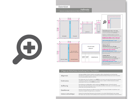 Product Bild haftnotizen-set_50_blatt_mit_papiermarkern_und_bedruckten_inhalt_im_softcover-kartonumschlag__4_4-farbig_bedruckt
